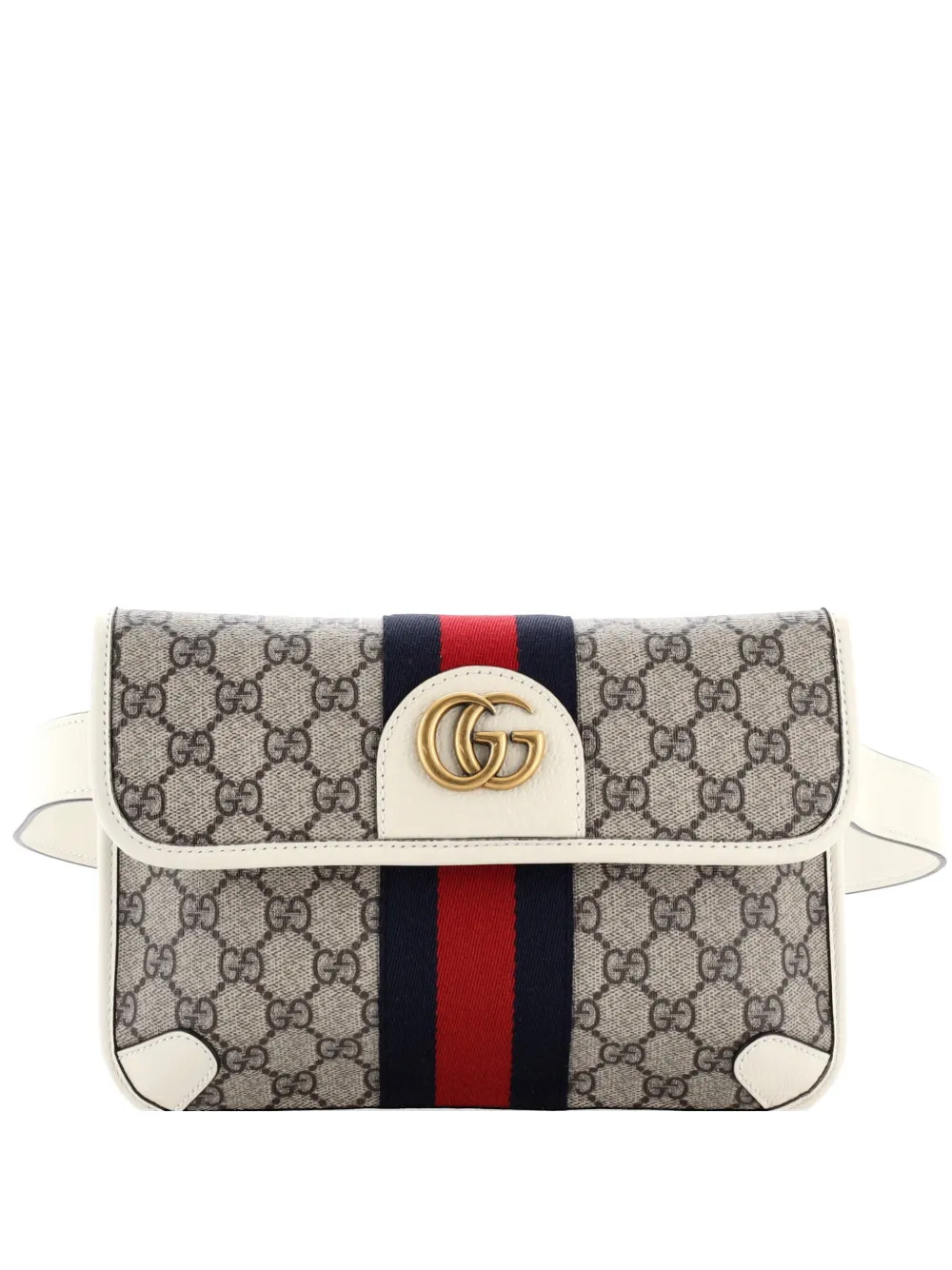 Gucci Pre-Owned Ophidia Flap GG Coated Canvas with Leather belt bag - Nude