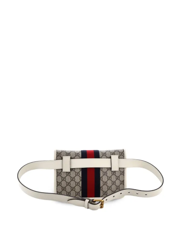 Gucci Pre-Owned Ophidia Flap GG Coated Canvas With Leather Belt