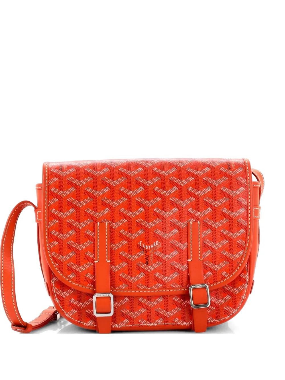 Goyard Pre-Owned Belvedere Messenger Bag Coated Canvas with Leather PM crossbody bag - Arancione