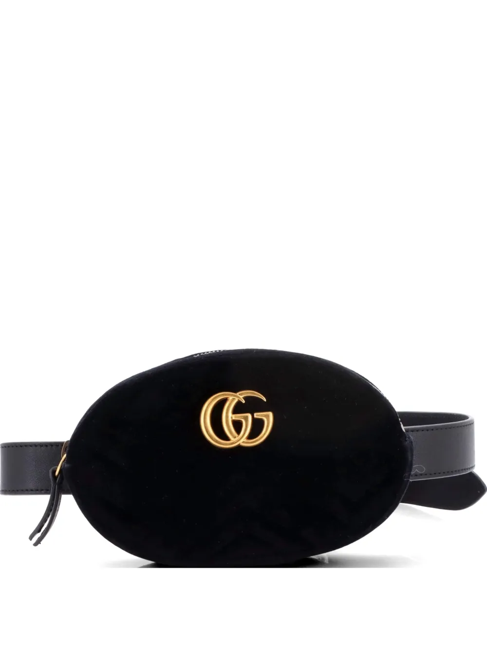 Gucci Pre-Owned Marsupio GG Marmont in velluto matelassé - Nero
