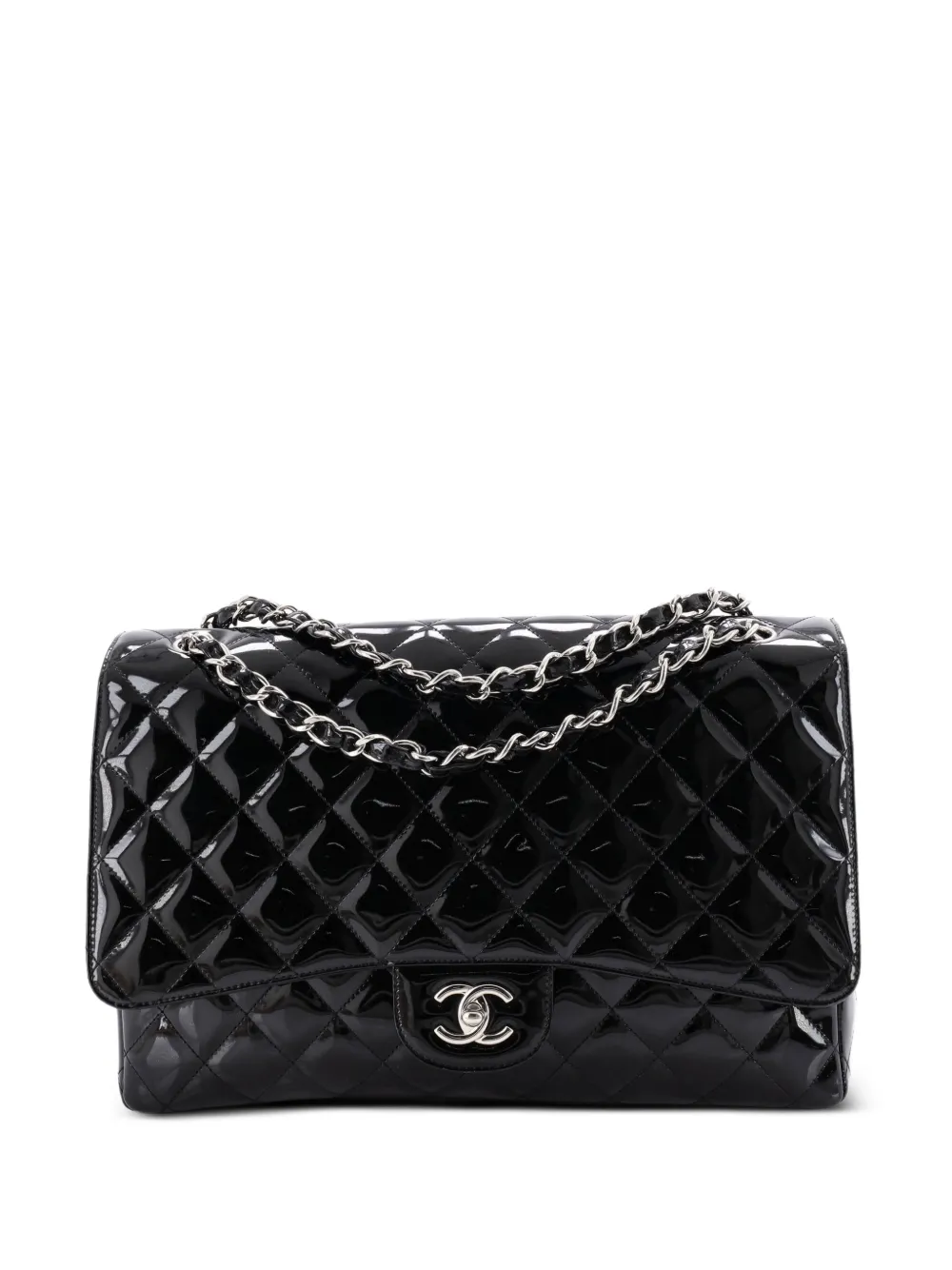 CHANEL Pre-Owned Classic Single Flap Bag Quilted Patent Maxi shoulder bag - Nero
