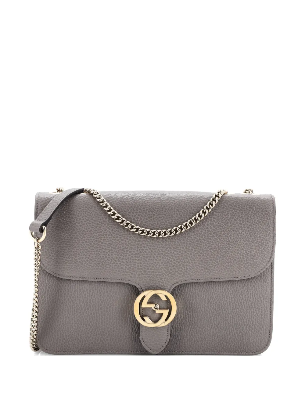 Gucci Pre-Owned Interlocking Leather Medium shoulder bag - Grigio