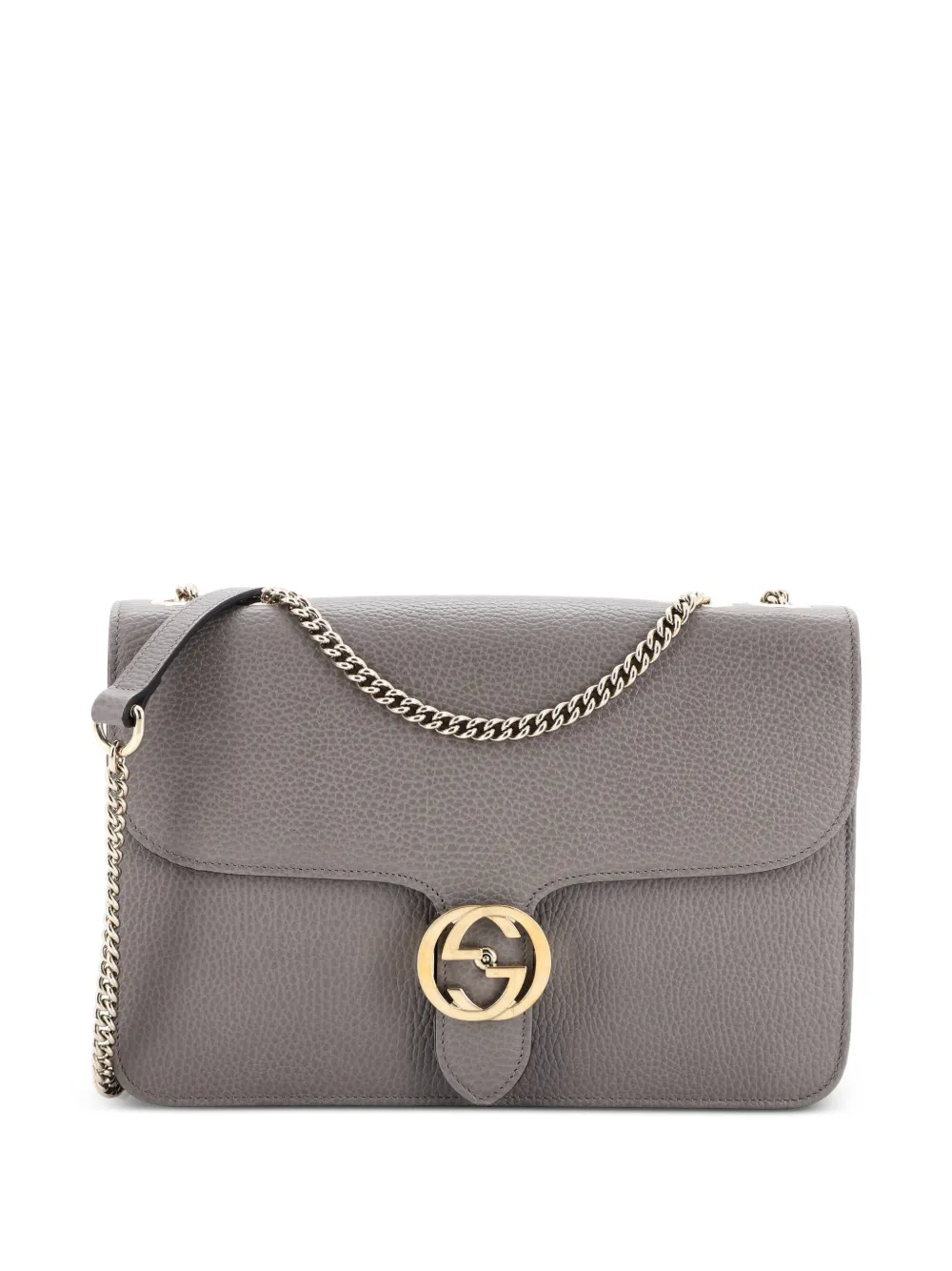 Gucci Pre-Owned Interlocking Leather Medium shoulder bag - Grey