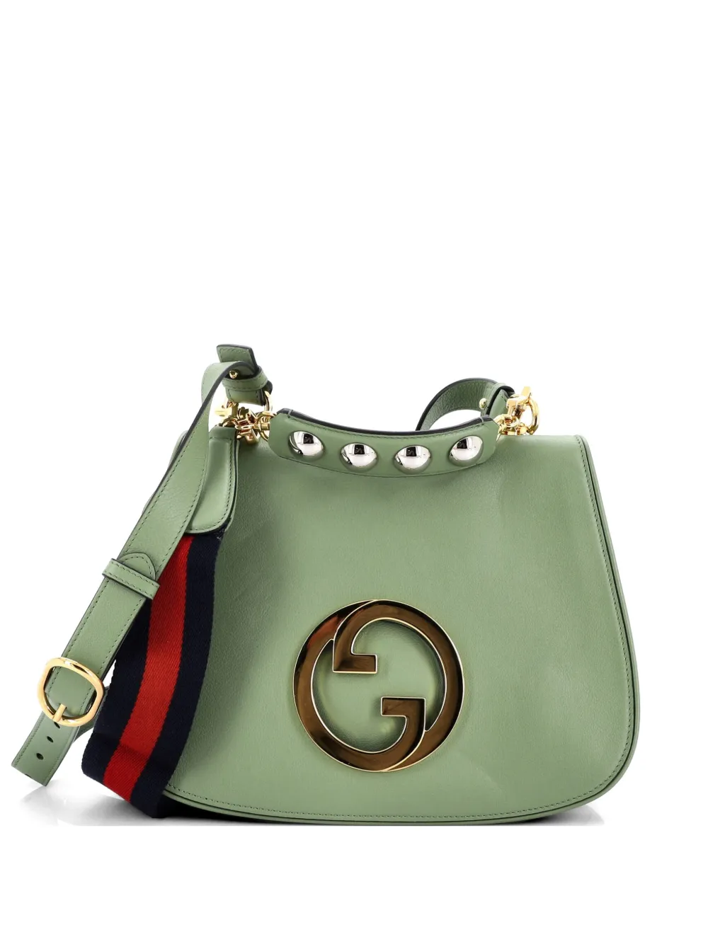 Gucci Pre-Owned Web Blondie Flap Bag Leather Medium shoulder bag - Verde