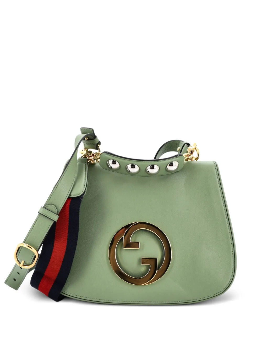 Gucci Pre-Owned Web Blondie Flap Bag Leather Medium shoulder bag - Verde