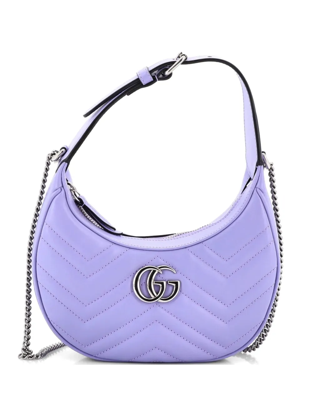 Gucci Pre-Owned GG Marmont Half Moon Matelasse Leather Mini hobo bag - Violett