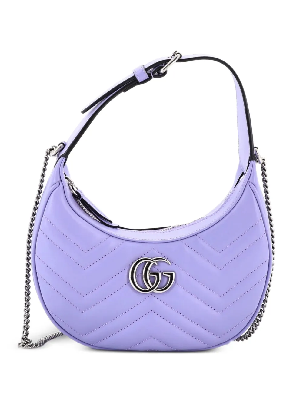 Gucci Pre-Owned GG Marmont Half Moon Matelasse Leather Mini hobo bag - Purple