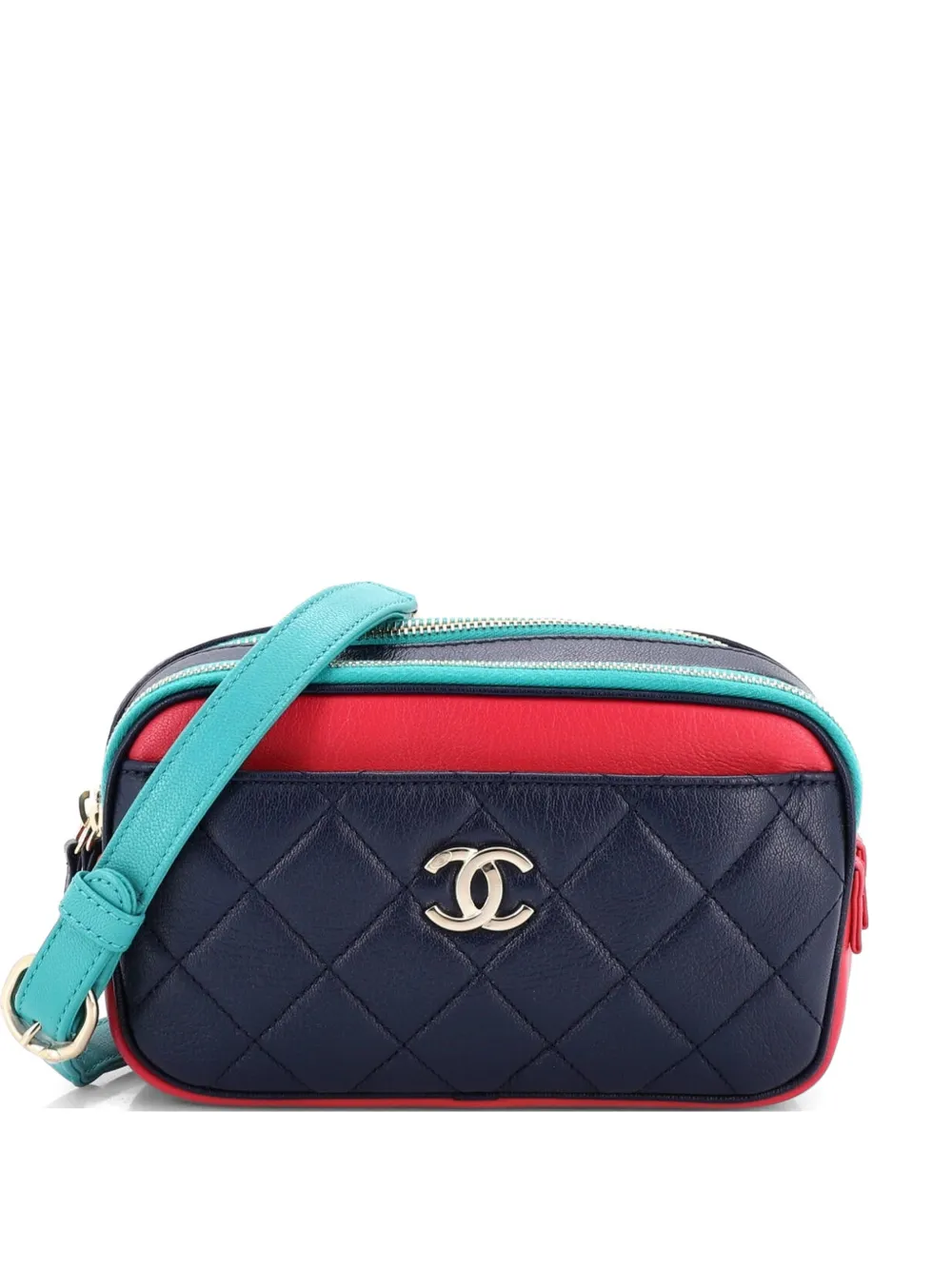 CHANEL Pre-Owned In & Out Quilted Goatskin Small belt bag - Blue