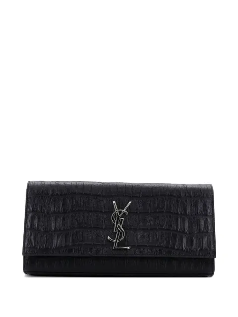 Saint Laurent Pre-Owned bolsa de mano Classic Monogram grande de piel en relieve de piel de cocodrilo