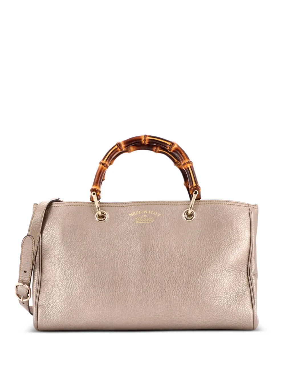 Gucci Pre-Owned Borsa tote Bamboo media in pelle - Effetto metallizzato