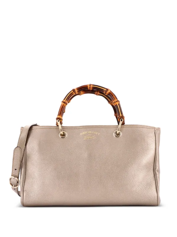 Gucci Pre-Owned バンブーショッパー レザー ミディアム トートバッグ 