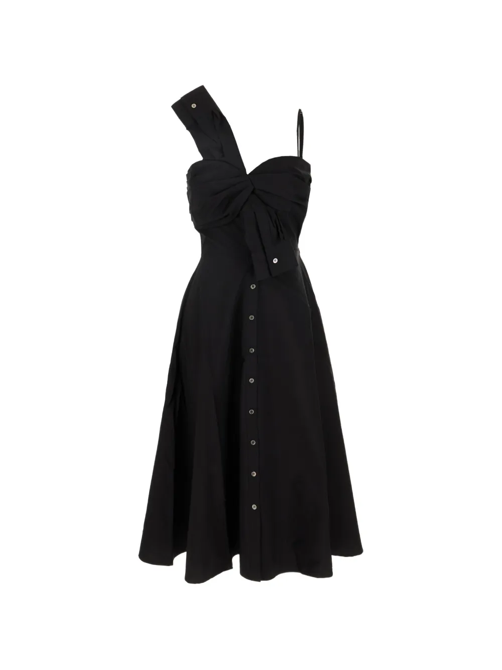 Viktor & Rolf asymmetric-neckline sleeveless midi dress