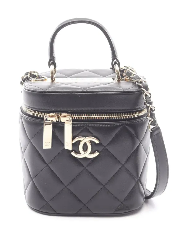 Chanel Pre-owned 2020 Quilted Lambskin Trendy CC Case Vanity Bag in Black