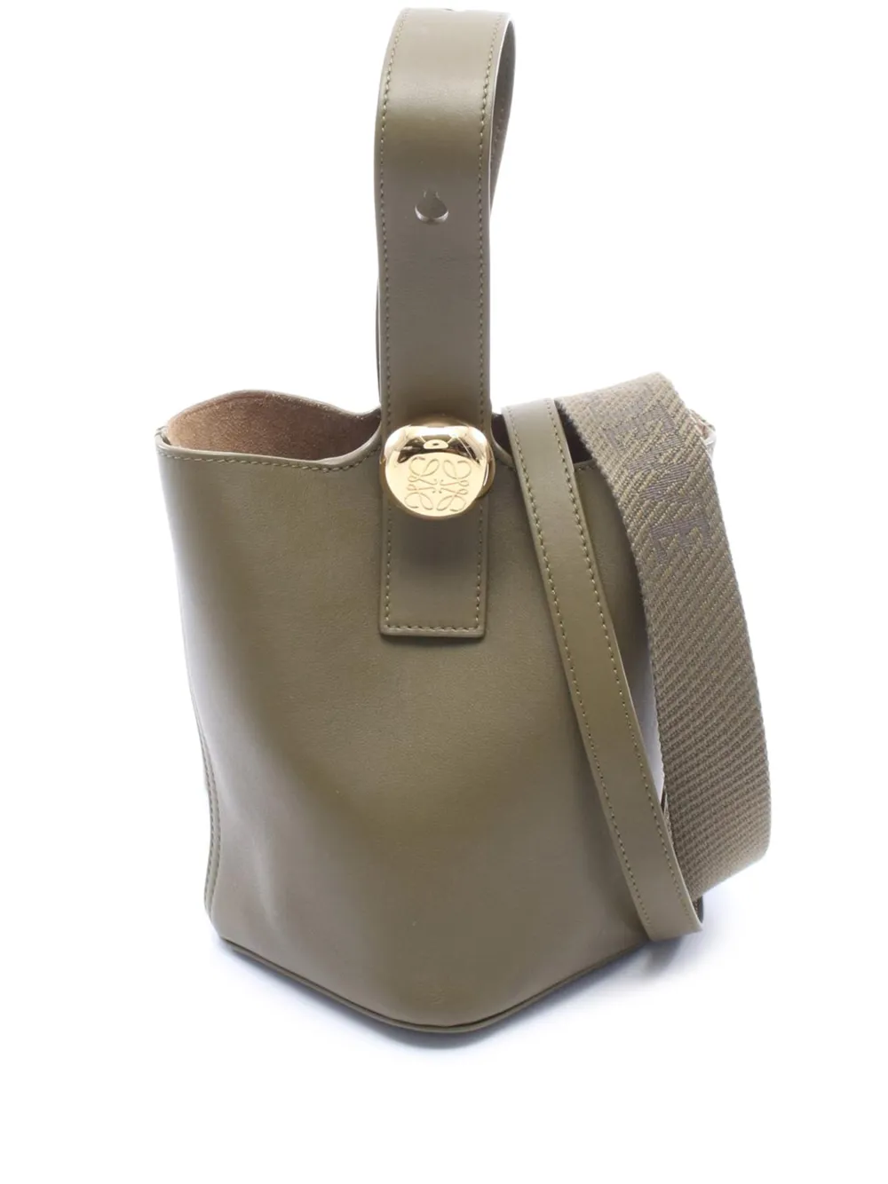 Loewe Pre-Owned 2010-2026 Mini Grained Calfskin Pebble Bucket Bag satchel - Verde