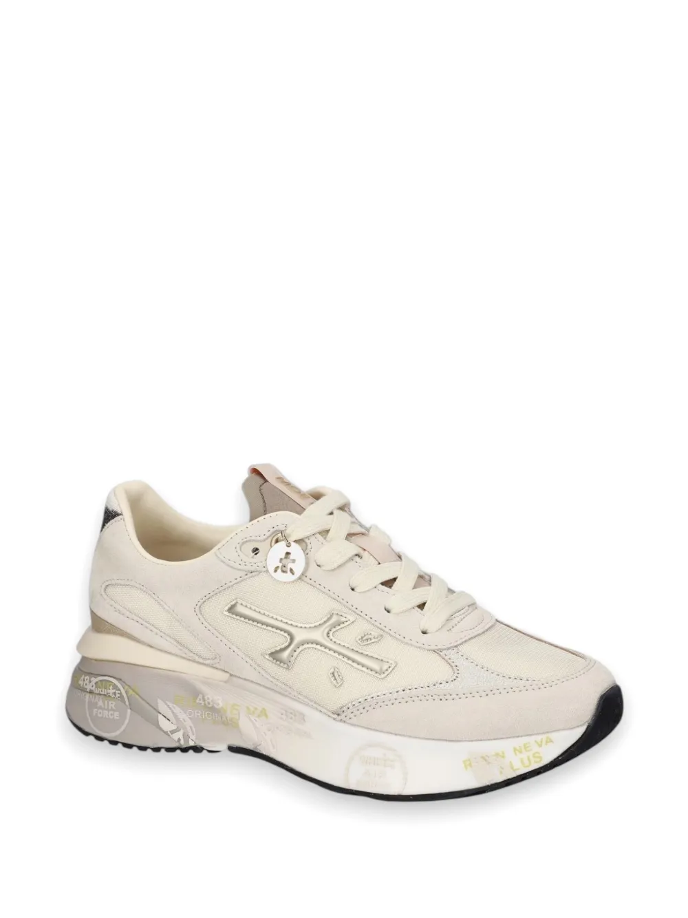 Premiata Moerund 8080 panelled logo-patch sneakers Beige