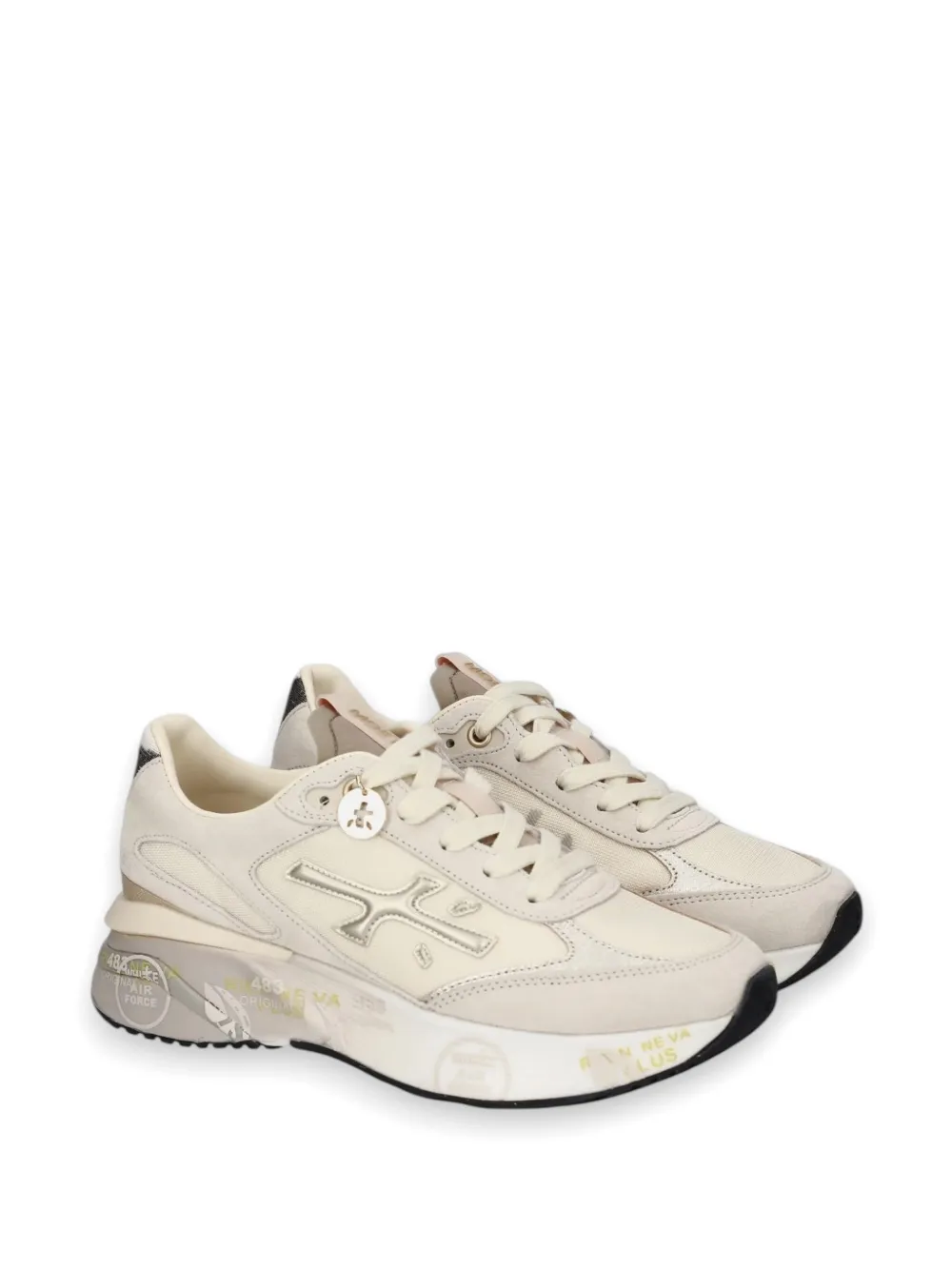 Premiata Moerund 8080 panelled logo-patch sneakers Beige