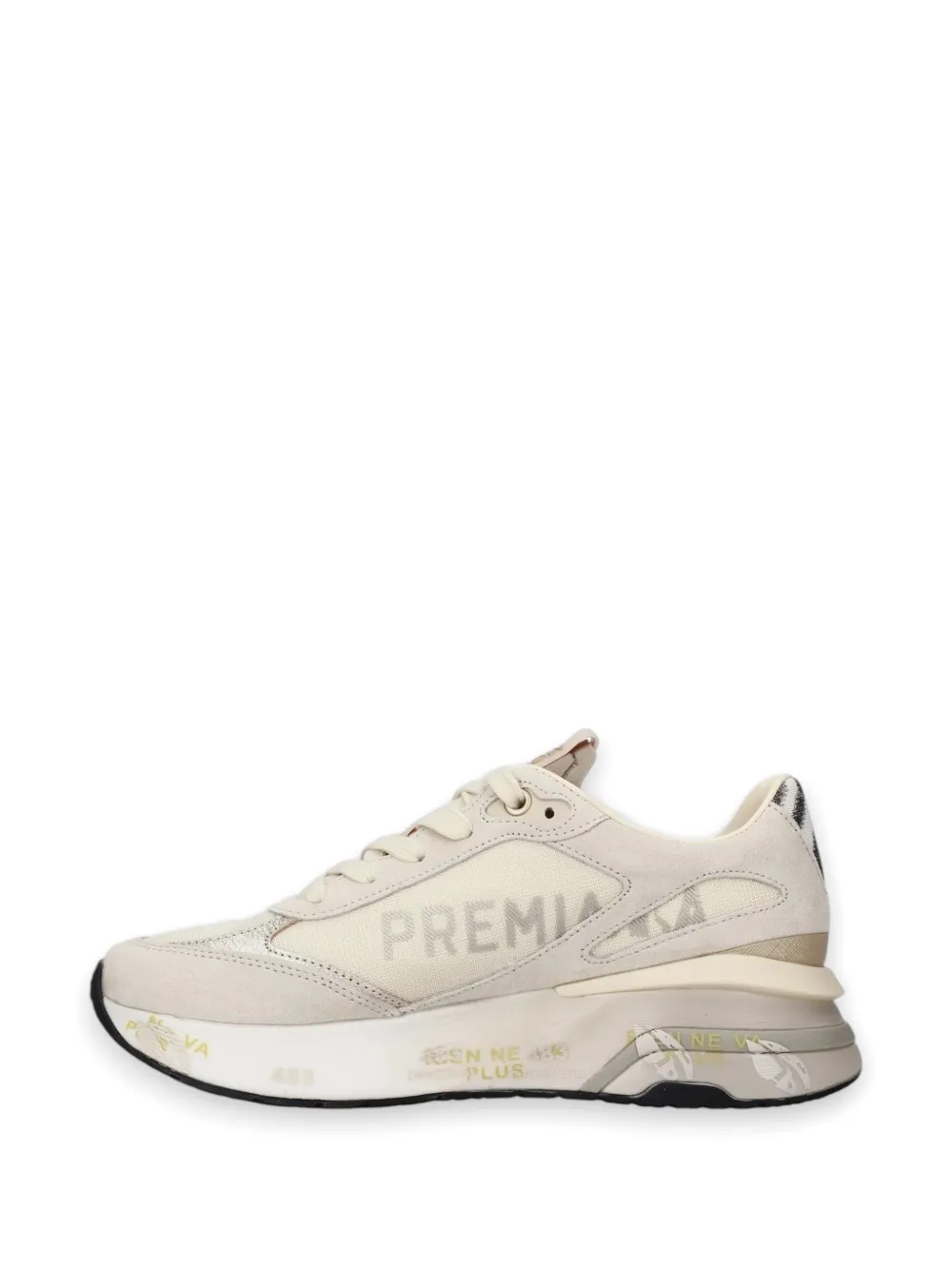 Premiata Moerund 8080 panelled logo-patch sneakers Beige