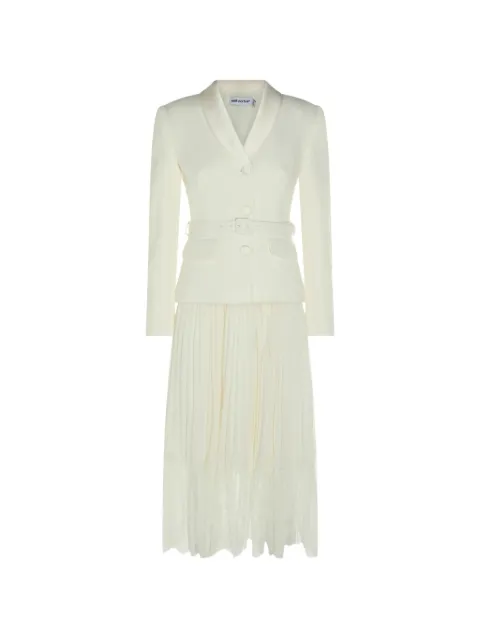 Self-Portrait belted pleated midi dress