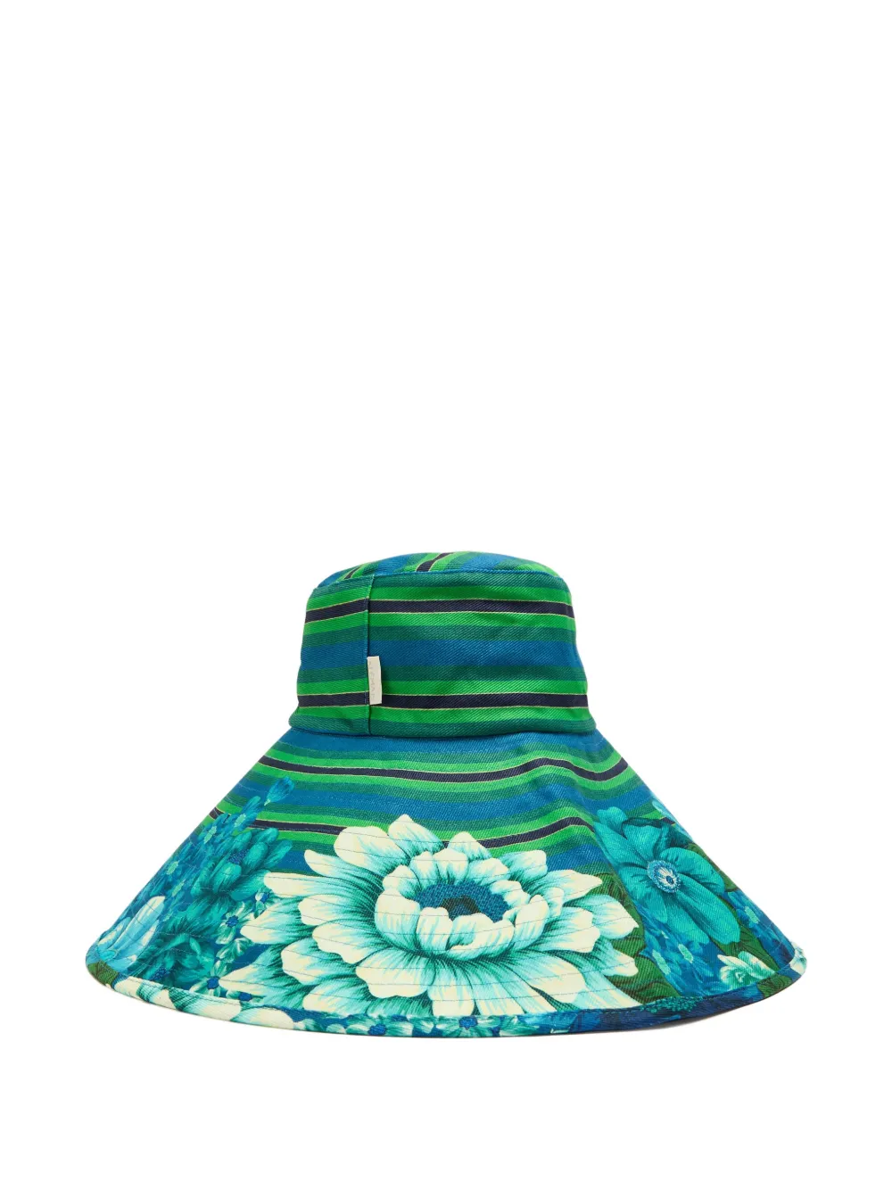 ALEMAIS floral-print striped sun hat - Blu