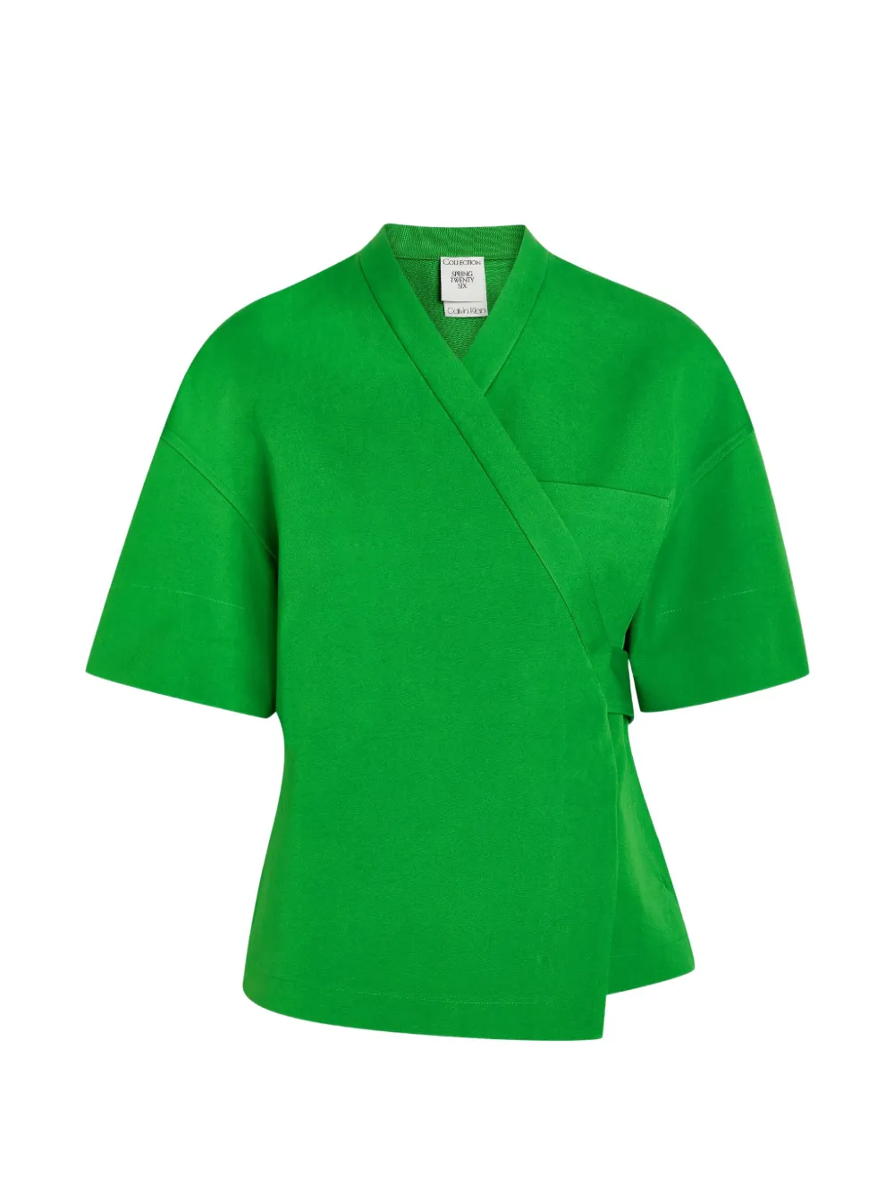 CALVIN KLEIN COLLECTION Dahlia wrap-style short-sleeve jacket - Verde
