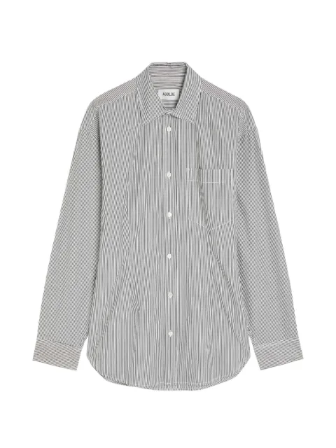 AGOLDE Cinched stripe-pattern long-sleeve cotton shirt