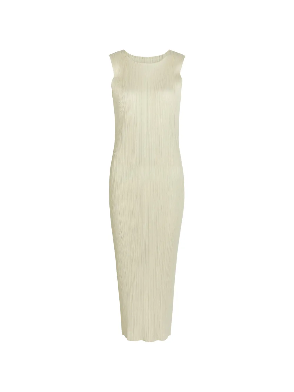 Issey Miyake Monthly Colors : May pleated sleeveless midi dress - Toni neutri