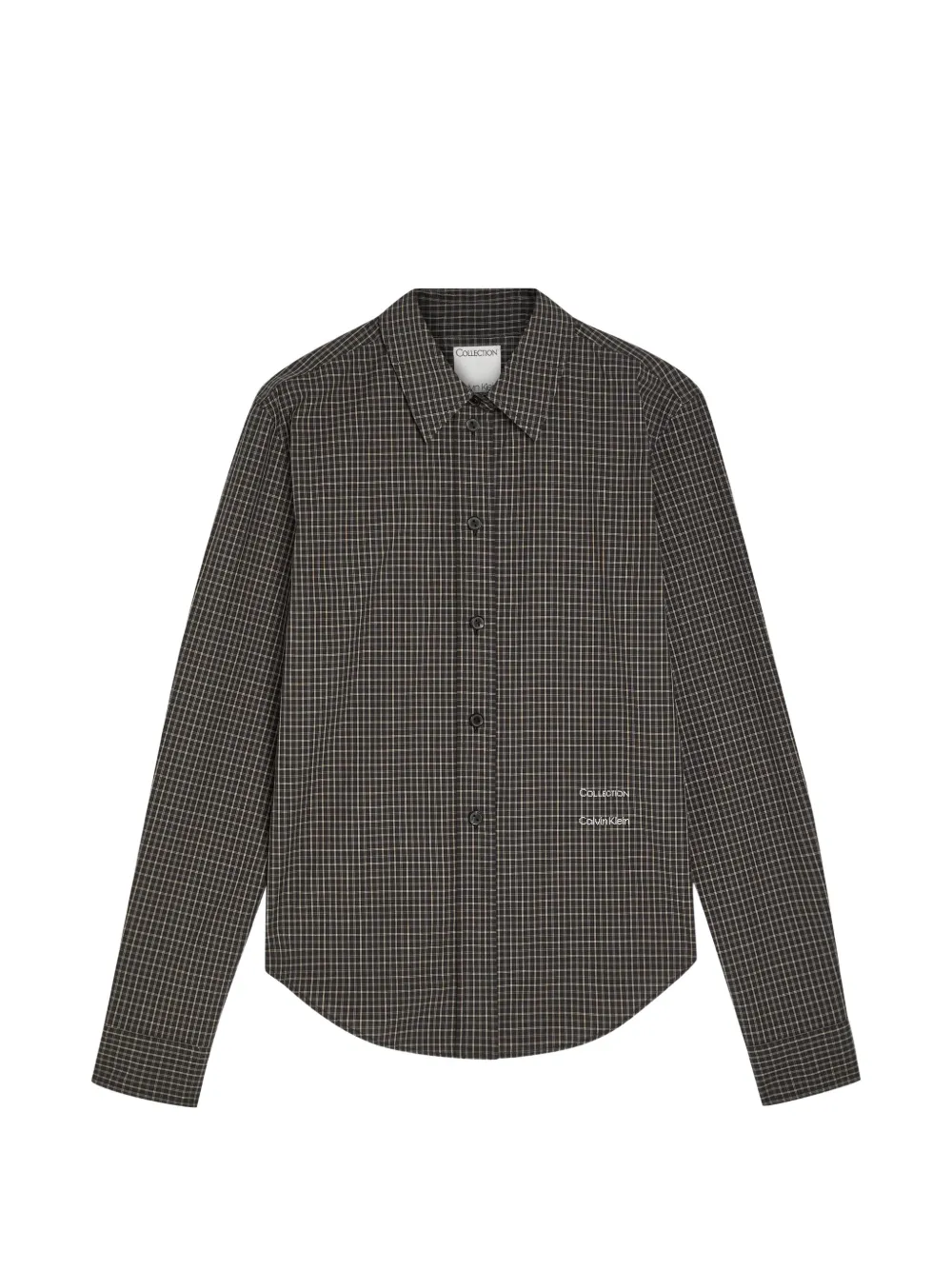 CALVIN KLEIN COLLECTION check-print logo-embroidered shirt - Nero