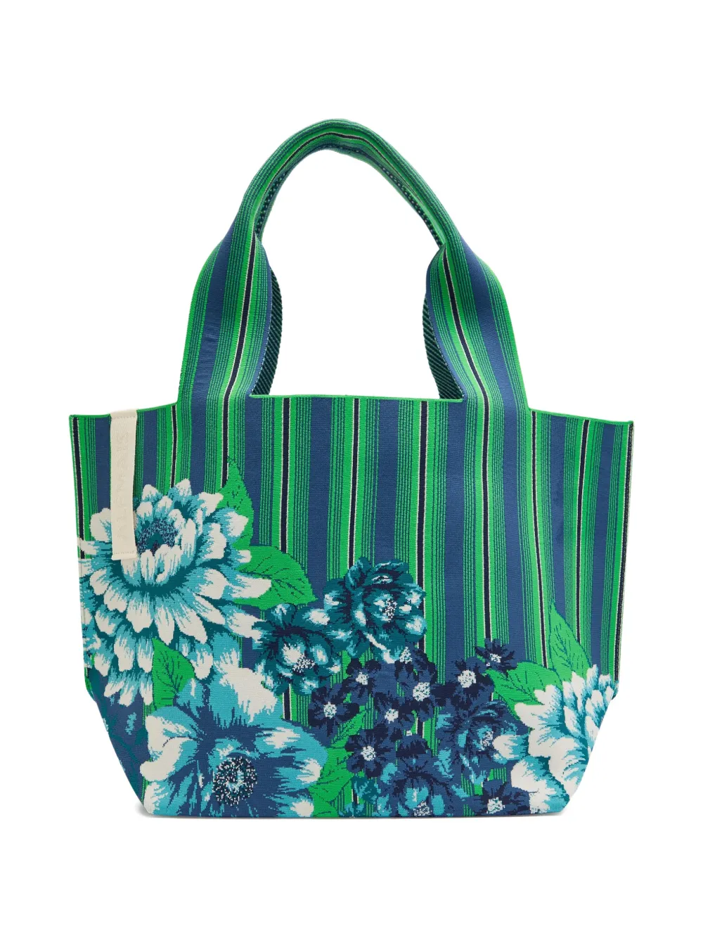 ALEMAIS maxi Margo floral-print striped tote bag - Blu