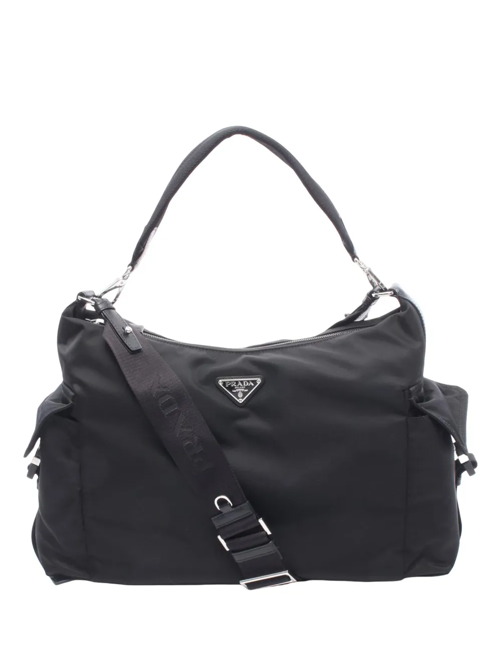Prada Pre-Owned 2019-2026 Re-Nylon Saffiano Explorer satchel - Nero