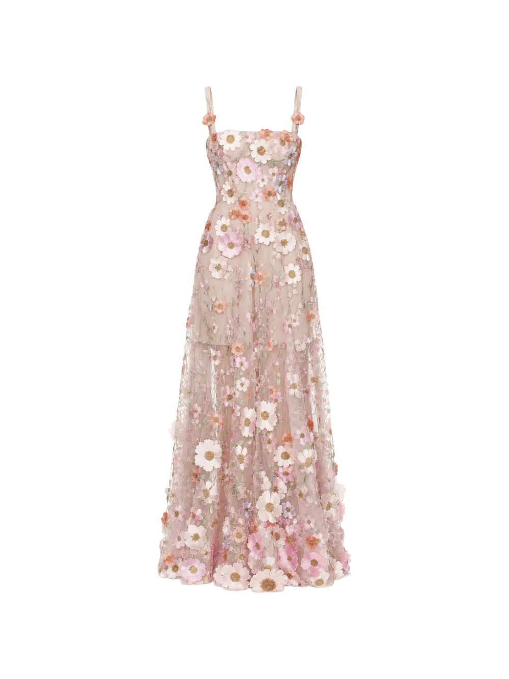 Bronx and Banco Venice 3D Jasmine floral-appliqué dress - Rosa