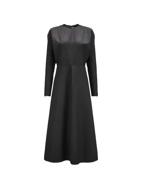 victoria beckham dress grey Draped pleated ribbed-knit and crepe midi dress - baby pink