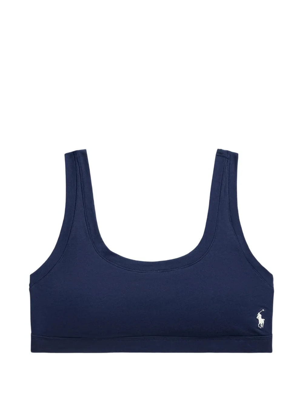 Polo Ralph Lauren logo-embroidered scoop-neck bra - Blu