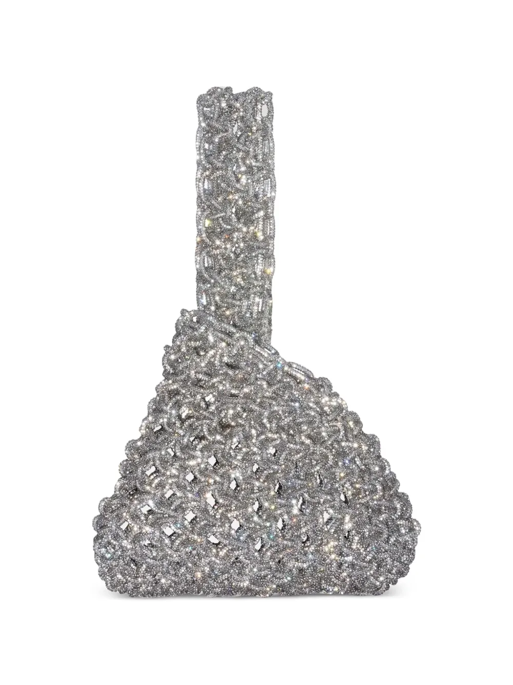 Hibourama Niky crystal-embellished woven tote bag - Argento