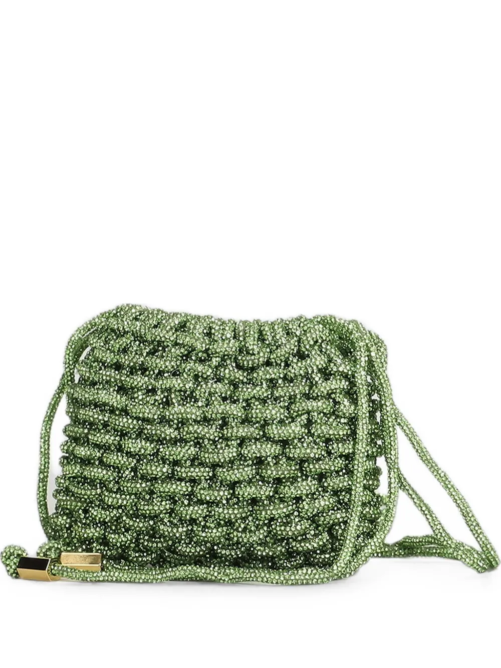 Hibourama mini Penelope crystal-embellished shoulder bag - Verde