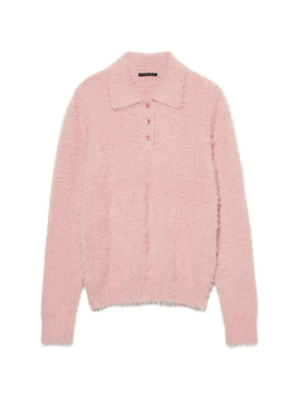 Sisley long-sleeve knitted polo shirt - Rosa