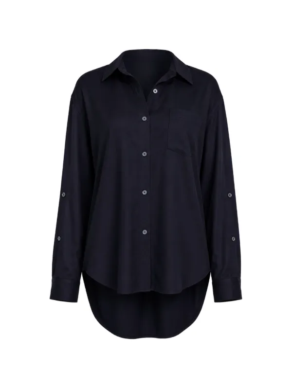 Citizens of Humanity Kayla Chest-pocket Curved-hem Shirt in Blue