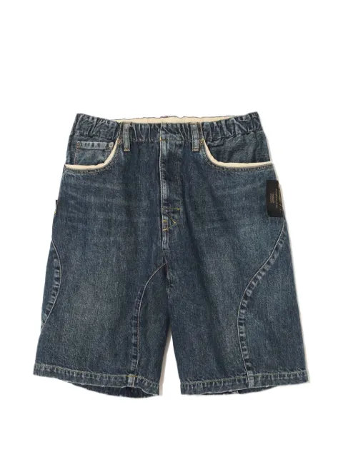 Undercover panelled denim shorts