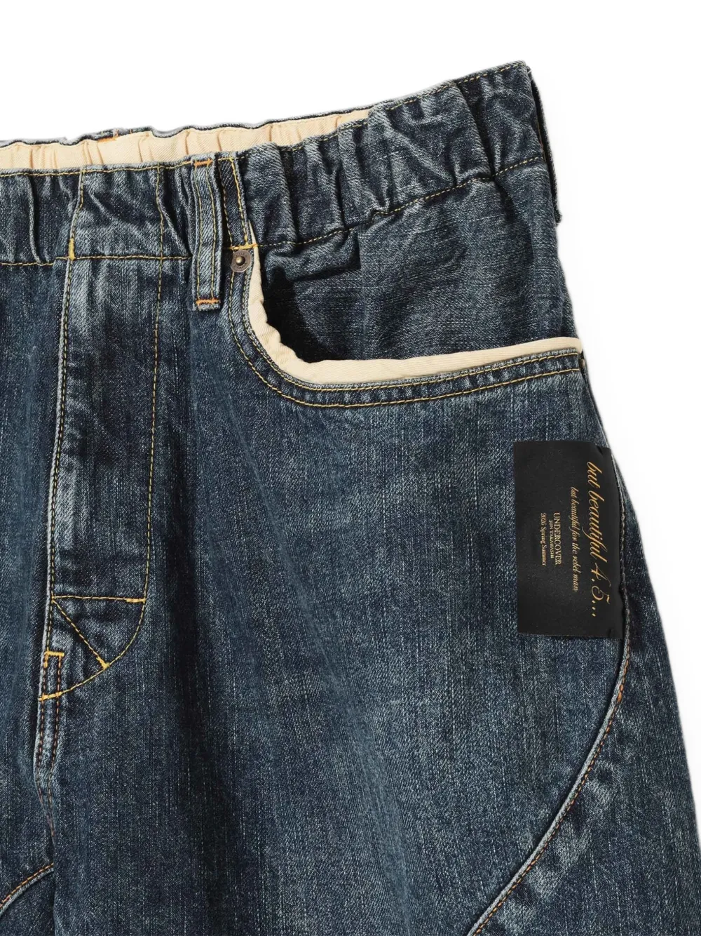 Undercover Denim shorts met vlakken Blauw