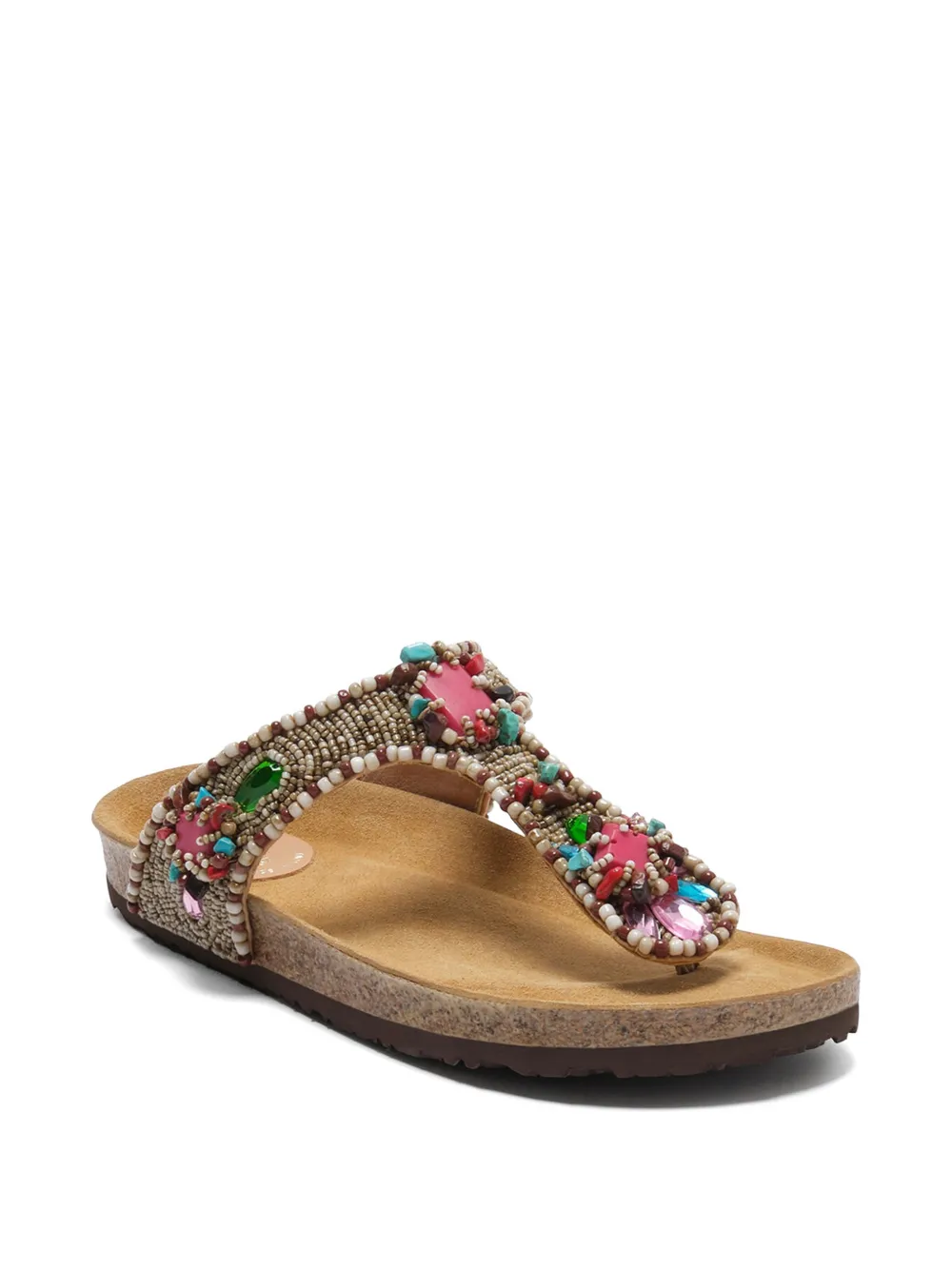 MALIPARMI Glamour Infrabijoux bead-embellished sandals Beige