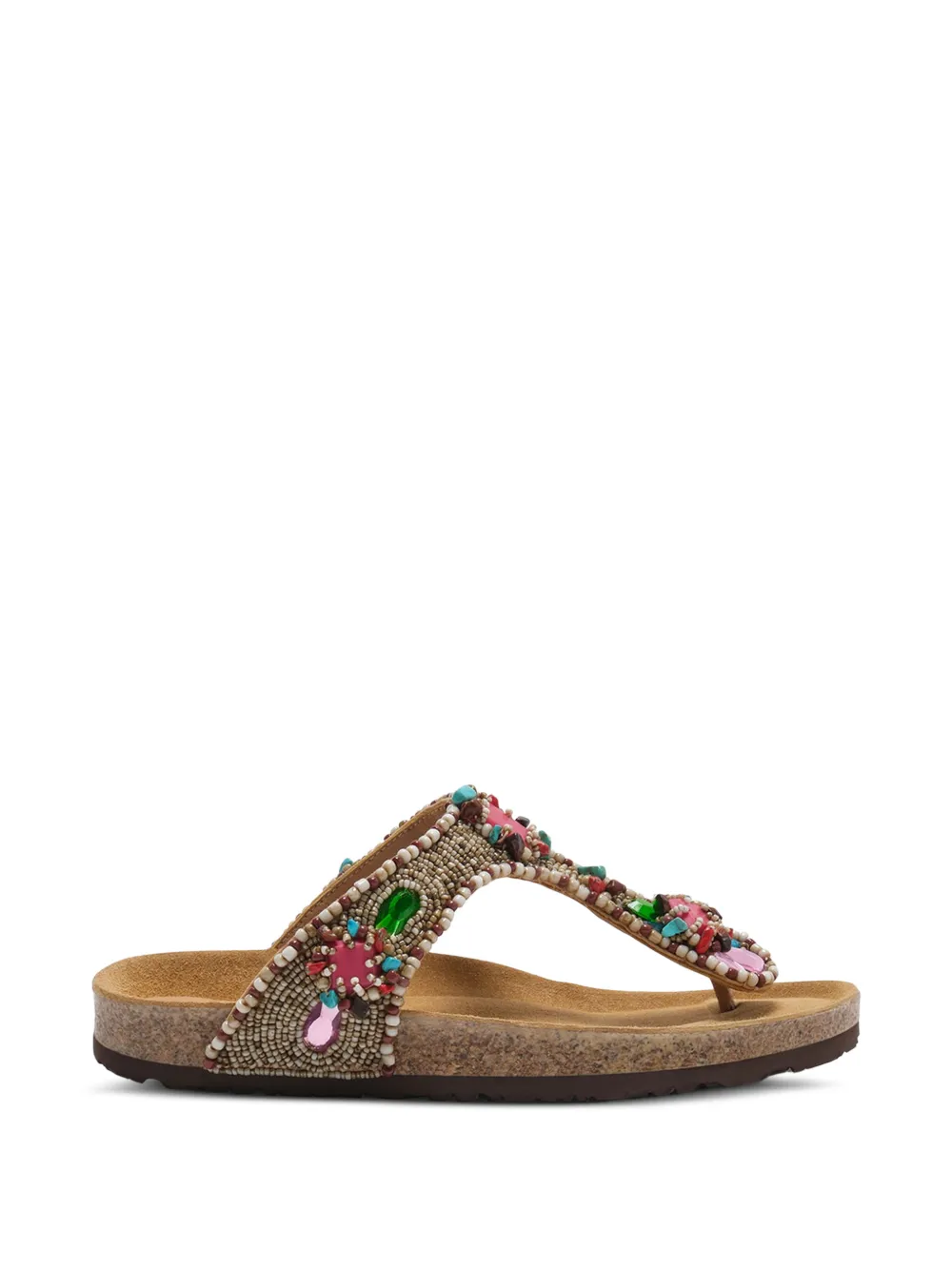 MALIPARMI Glamour Infrabijoux bead-embellished sandals Beige