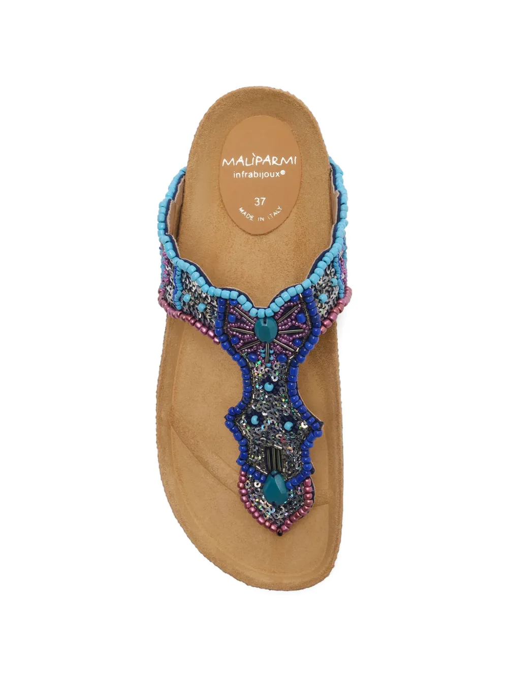 MALIPARMI Sunset Paisley Infrabijoux bead-embellished sandals Blauw