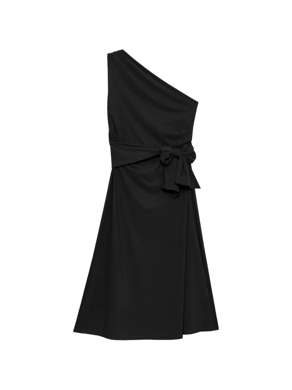 MALIPARMI one-shoulder midi dress - Nero