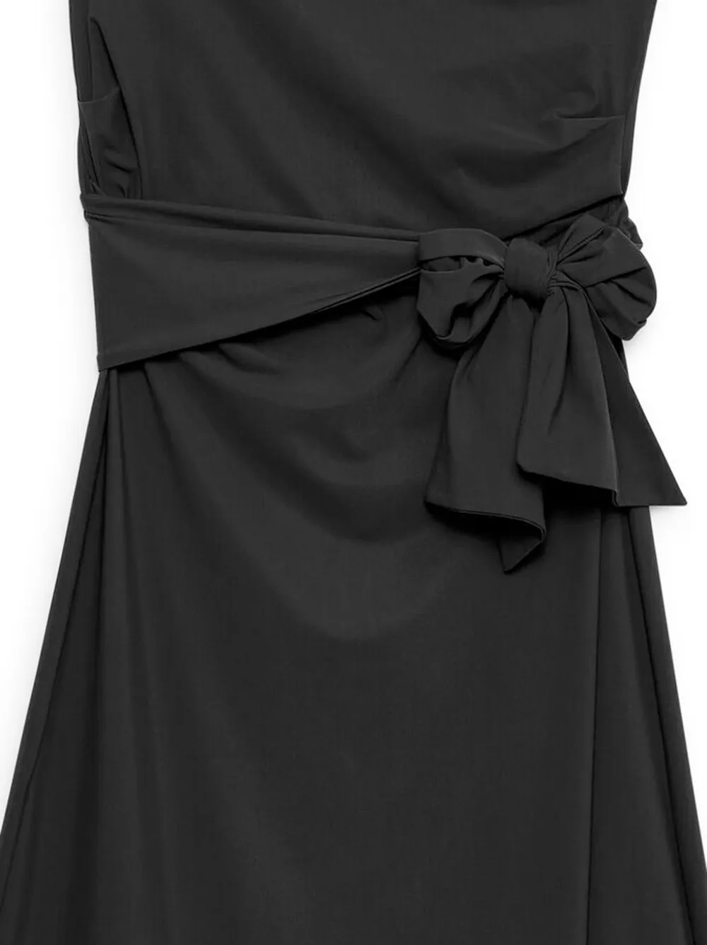 MALIPARMI Asymmetrische midi-jurk Zwart