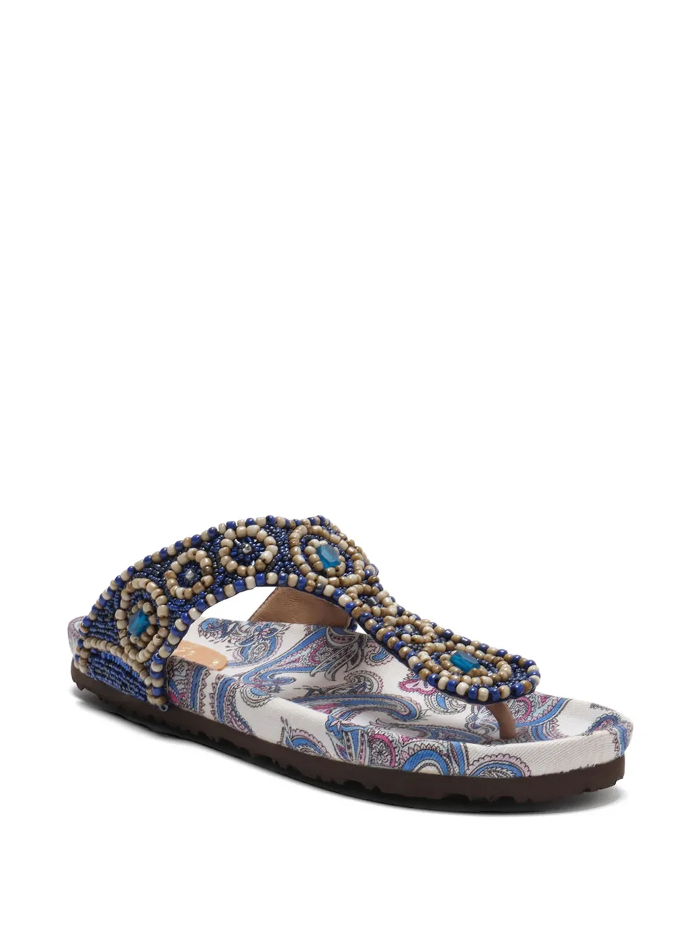 MALIPARMI Floral Spin Infrabijoux bead-embellished sandals Blauw