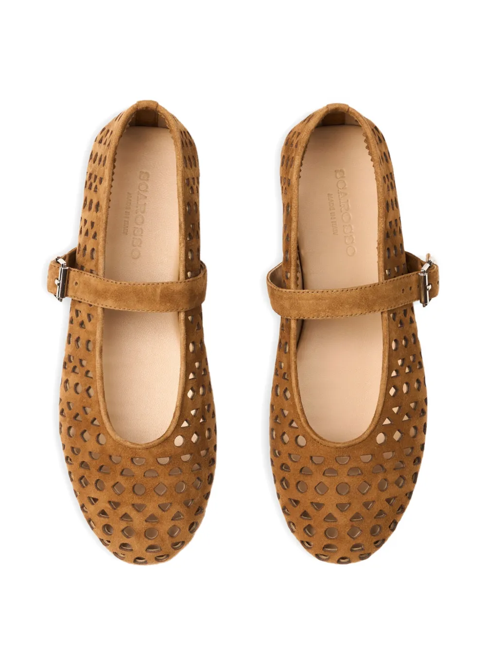 Scarosso Evelyn perforated ballet flats Bruin
