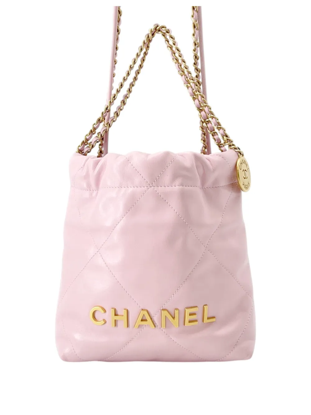 CHANEL Pre-Owned 2021-2026 Mini Shiny Calfskin 22 Handbag satchel - Rosa