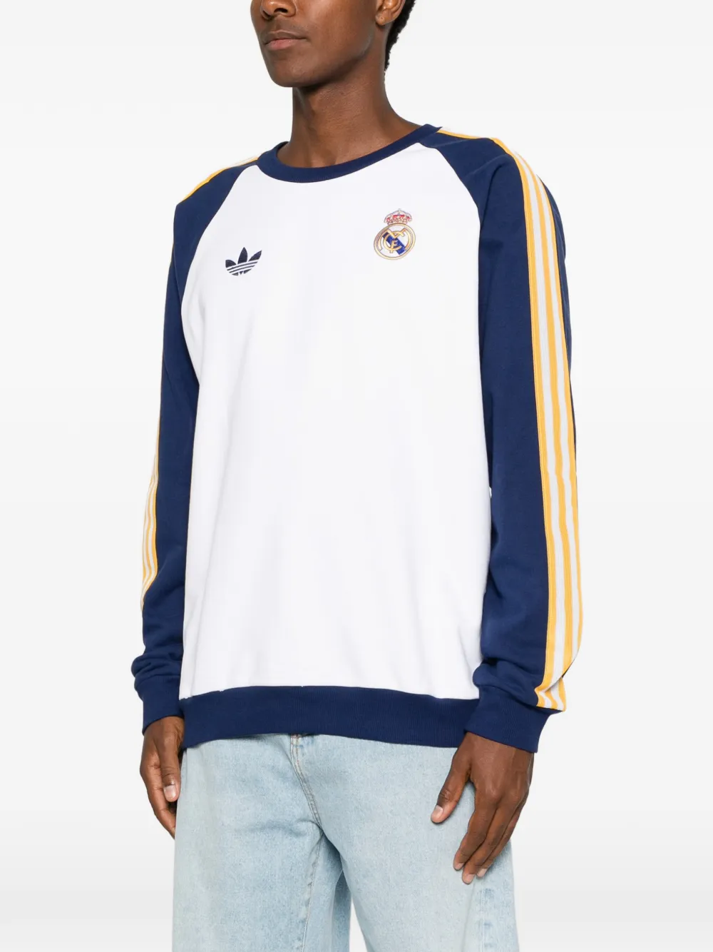 adidas Real OG sweater met raglan mouwen en streepdetail Wit