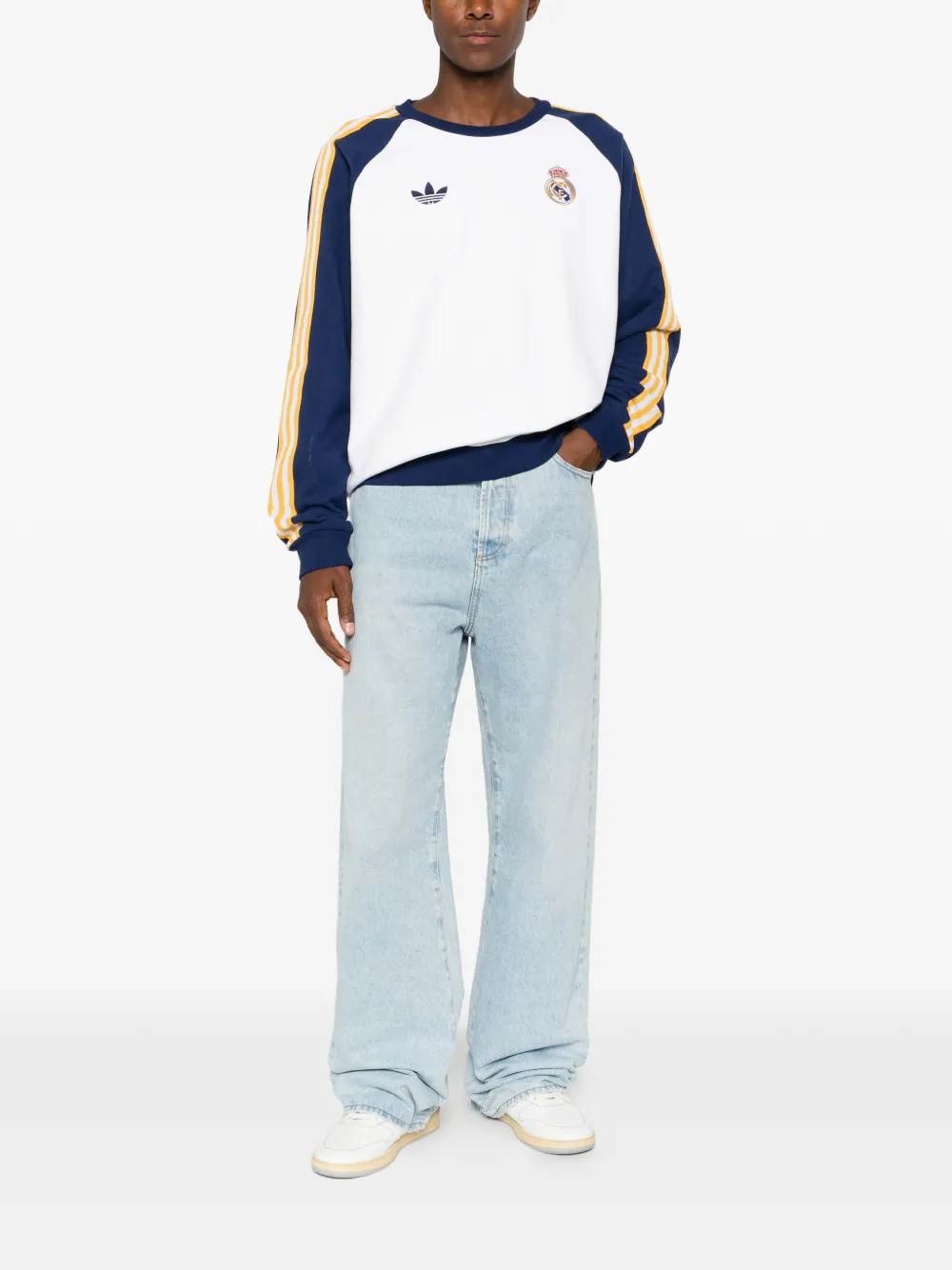 adidas Real OG sweater met raglan mouwen en streepdetail Wit