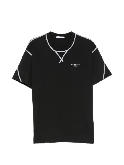 Givenchy contrast-topstitched logo-print T-shirt