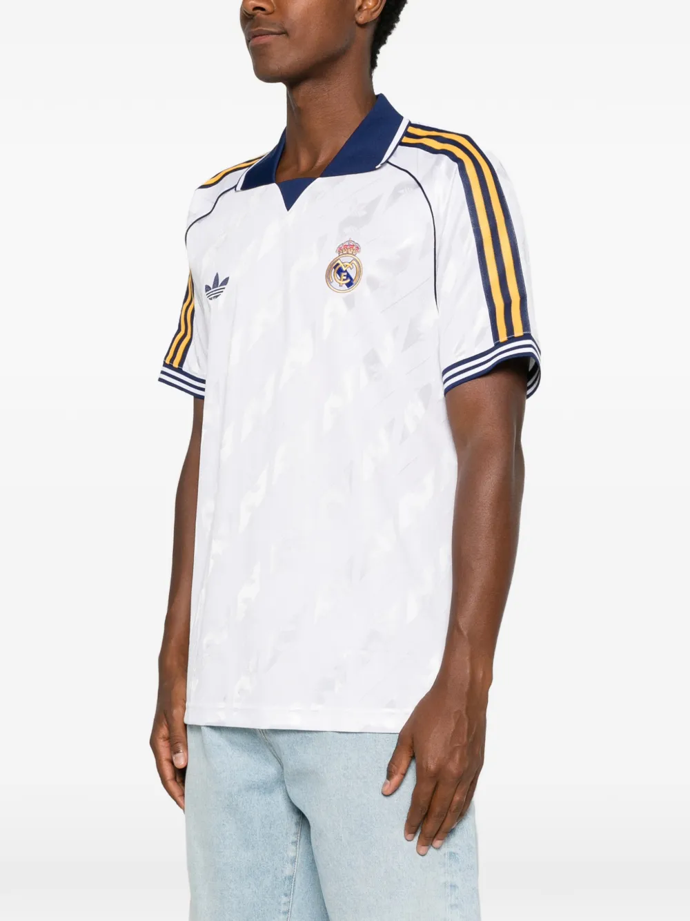 adidas Real OG gestreept T-shirt met geborduurd logo Wit